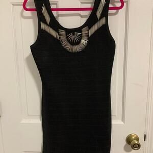 Forever 21 Black Mini Dress with and silver embellishments size large NWT